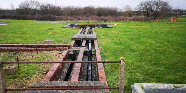 Part of the drainage system at Westcott. This section is behind Test Stand A